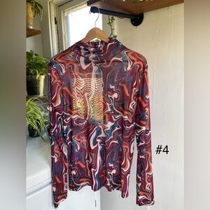 Willow & Root - Marble Print Mesh Top